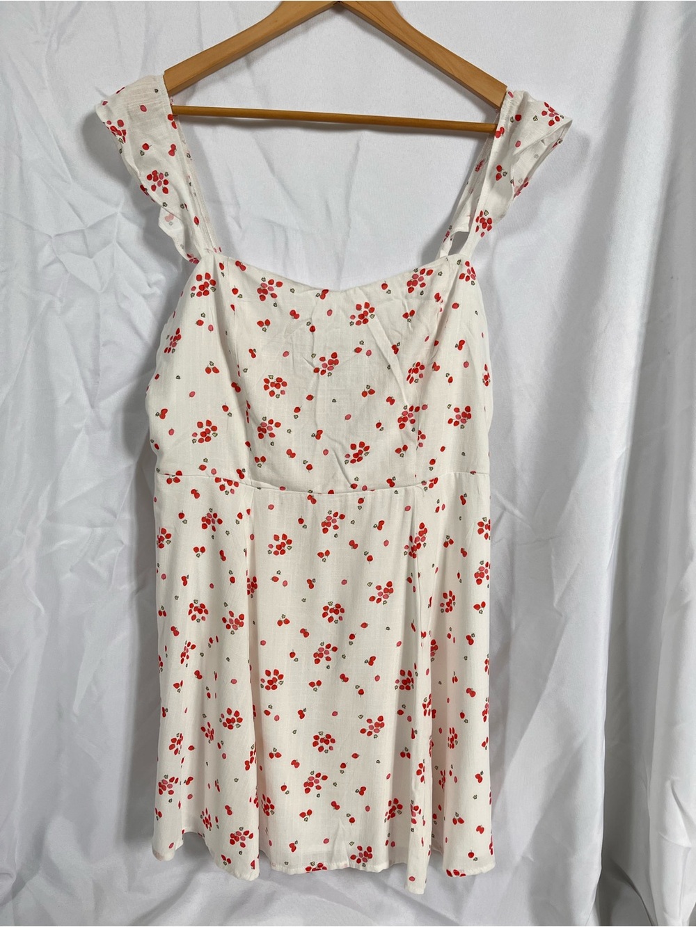 Defrost - White Sundress with Strawberry Print